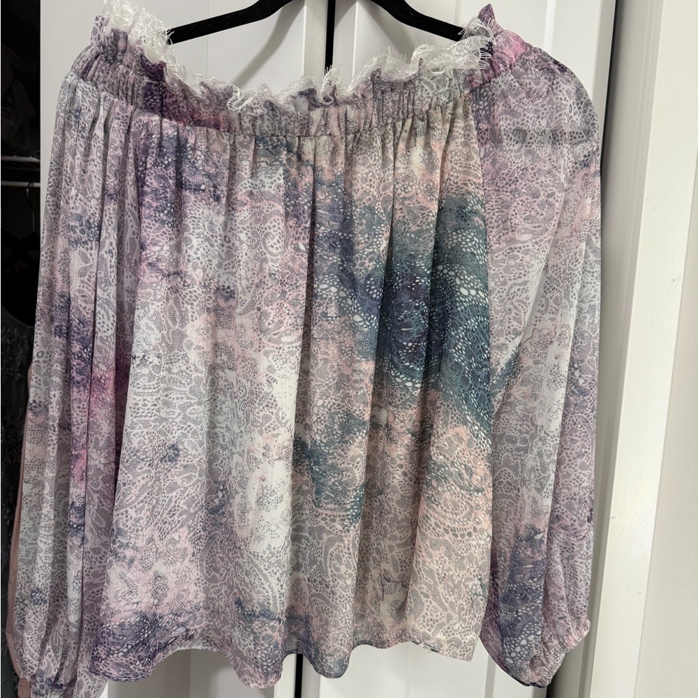 Free the Roses Multicolor Off-Shoulder Blouse